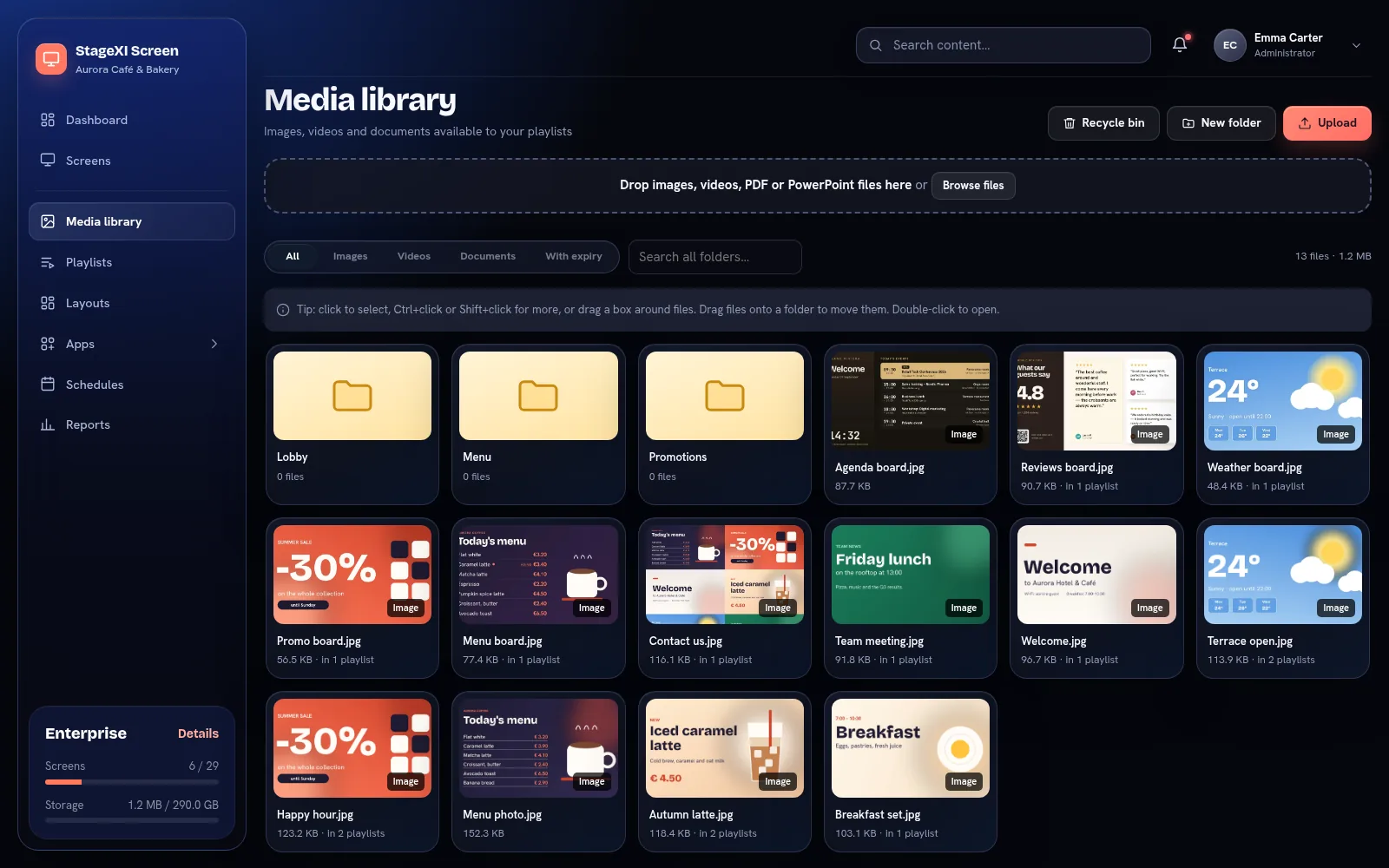 The media library