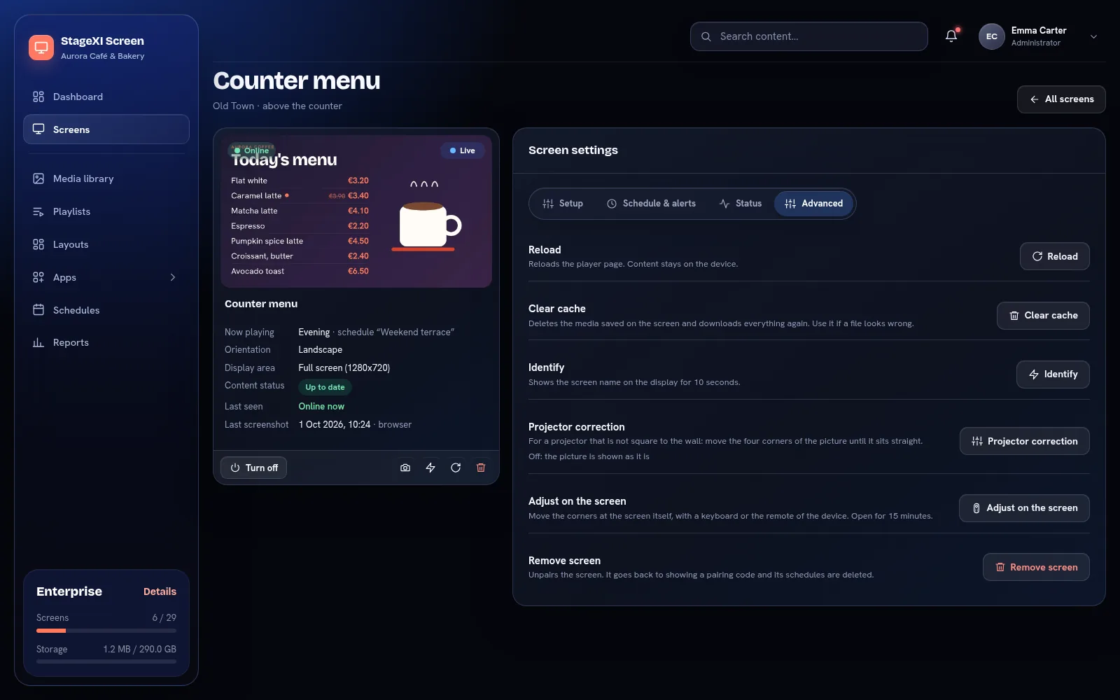The Advanced tab